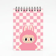 Checkered Cute Pink Monster  Notebook 4