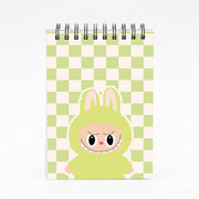 Checkered Cute Green Monster  Notebook 4