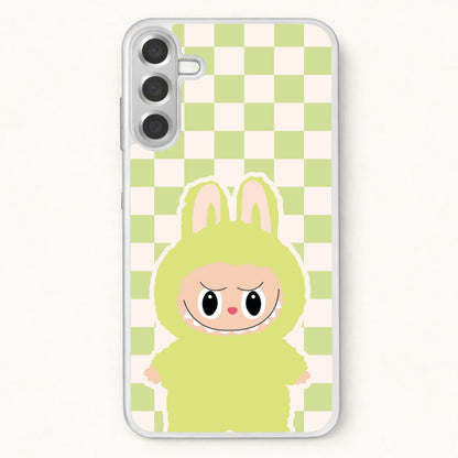 Checkered Cute Green Monster Phone Case for Galaxy A17