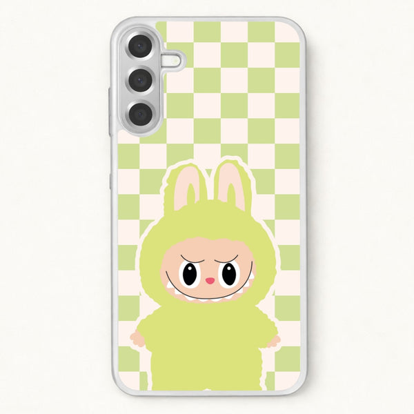 Checkered Cute Green Monster Phone Case for Galaxy A37