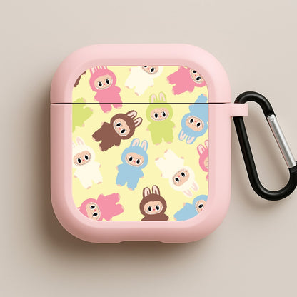 Colourful Little Monsters Pattern Pink AirPods Case