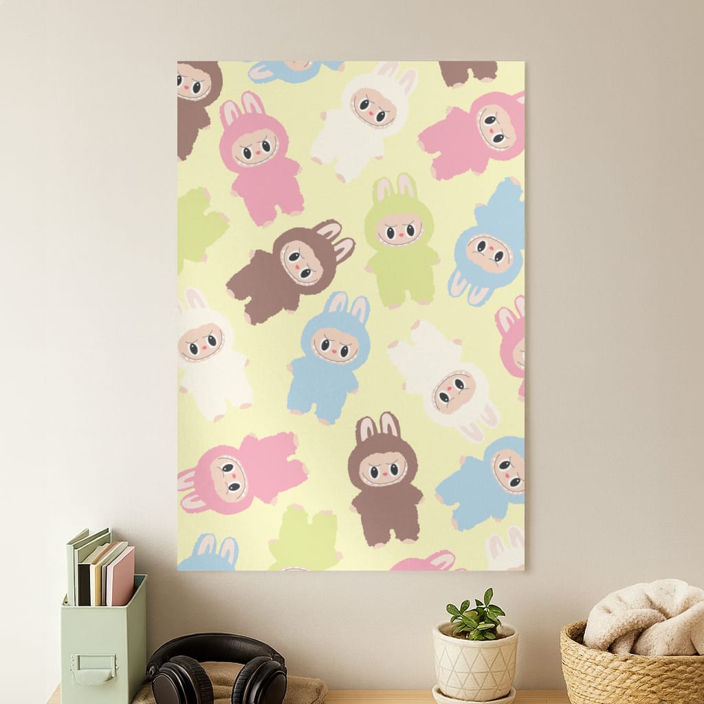 Colourful Little Monsters Pattern Poster