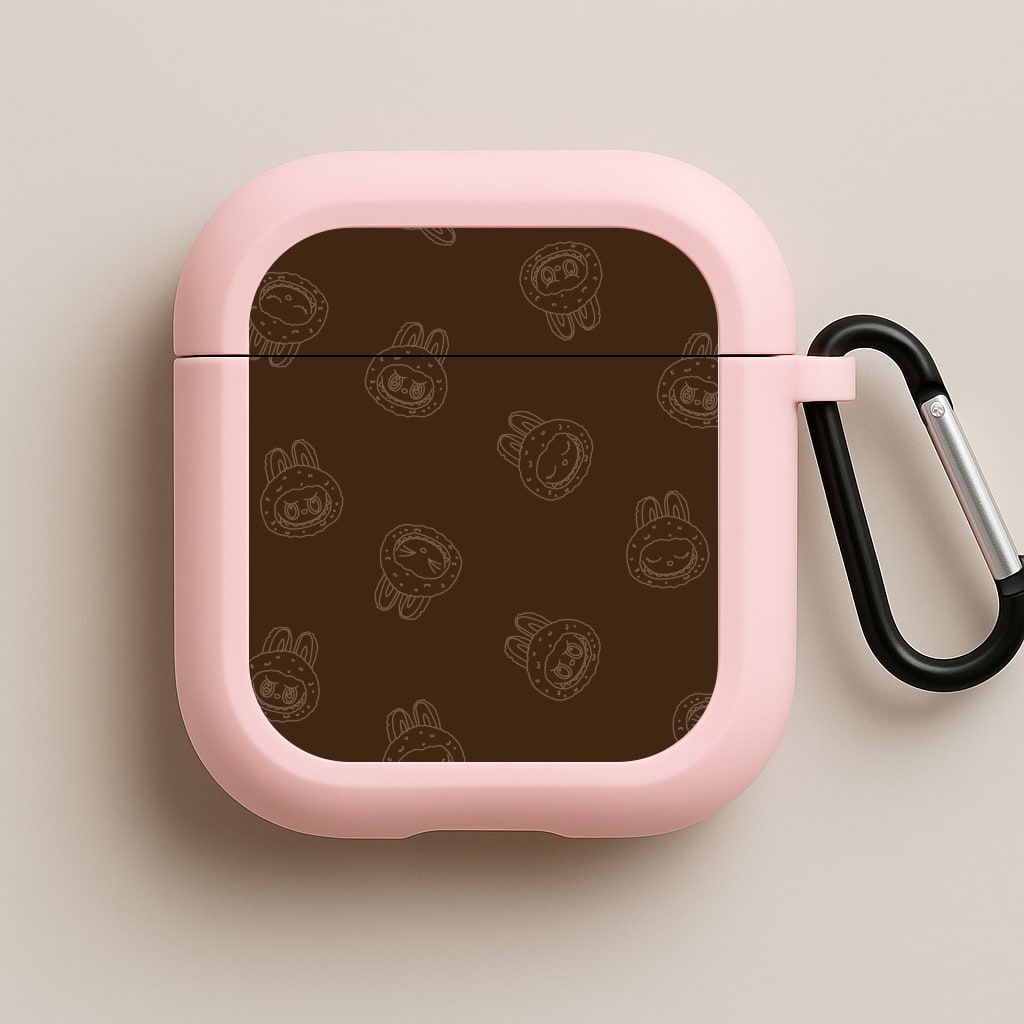 Monsters Outline Pattern I Pink AirPods Case