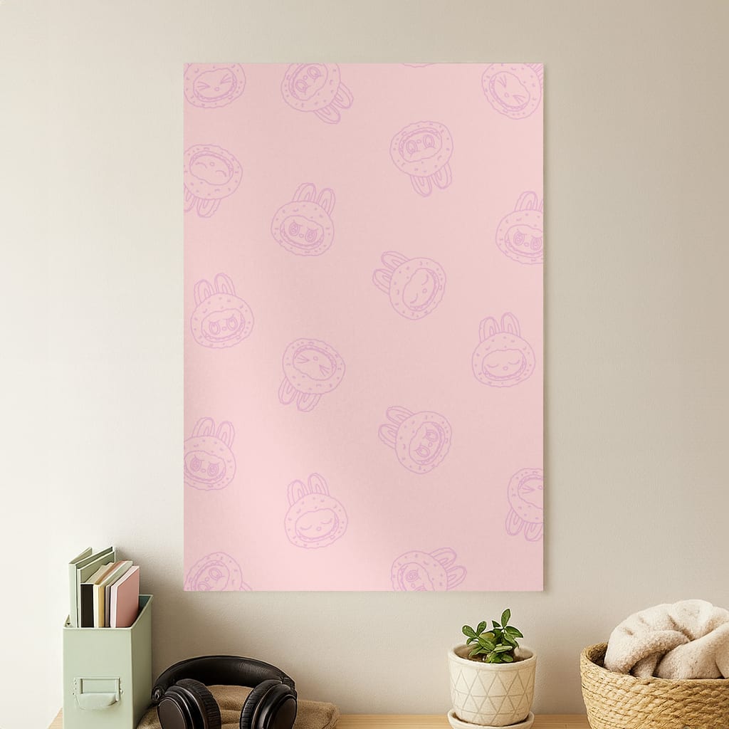 Monsters Outline Pattern II Poster