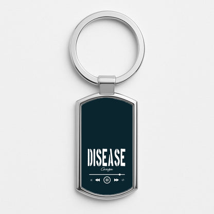 Gaga Disease Track Silver Keyring