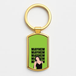 Neon Green Mayhem Gold Keyring