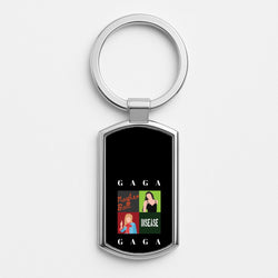 Gaga Collage Silver Keyring