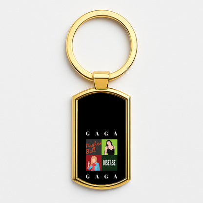 Gaga Collage Gold Keyring