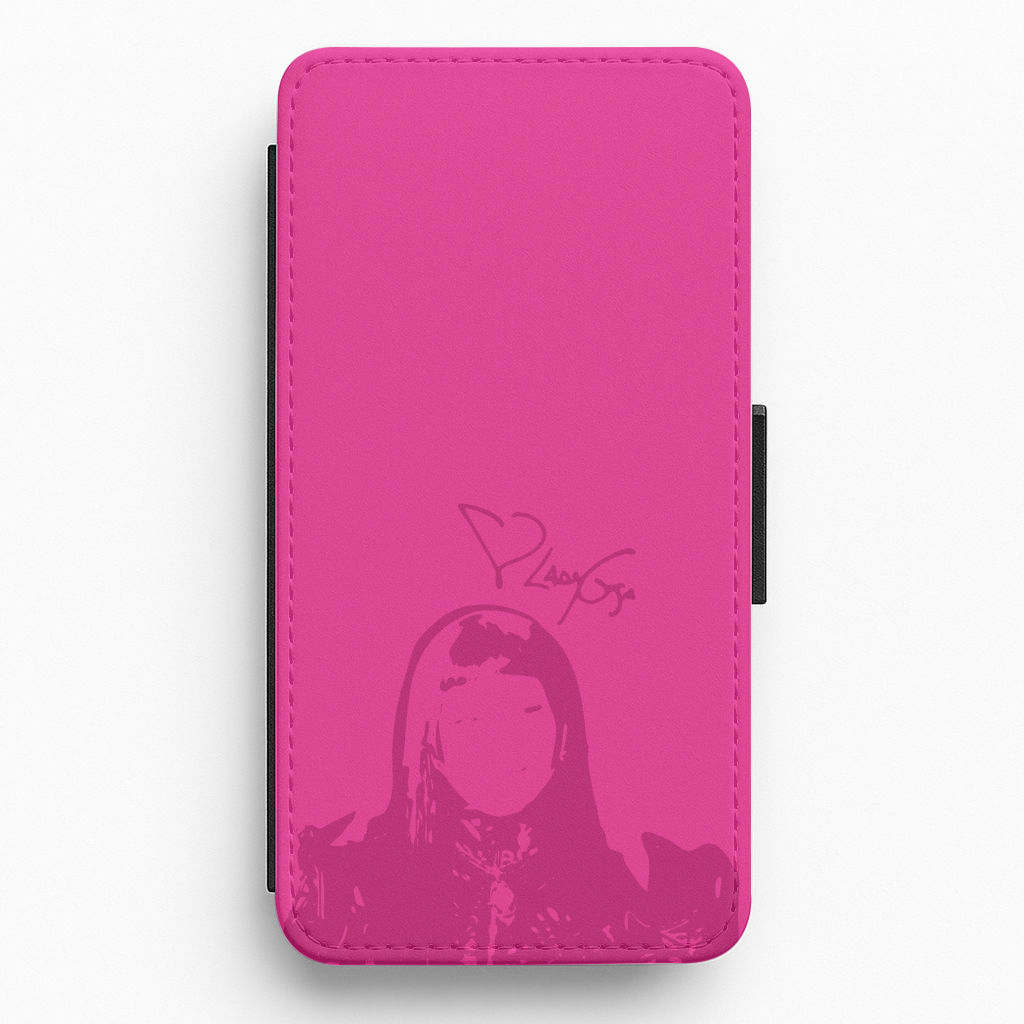 Pink Gaga Silhouette  Flip / Wallet Phone Case