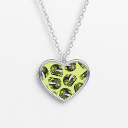 Lando Helmet Pattern Heart Necklace