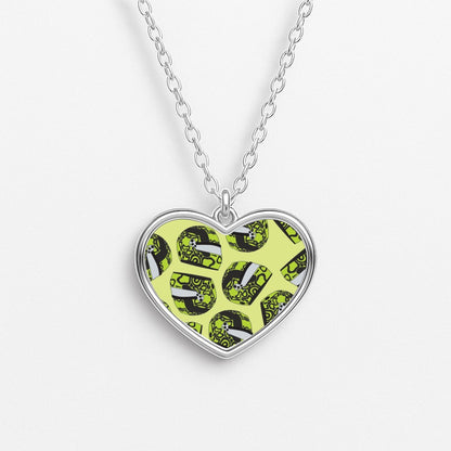 Lando Helmet Pattern Heart Necklace