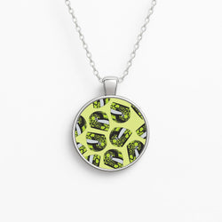 Lando Helmet Pattern Circle Necklace