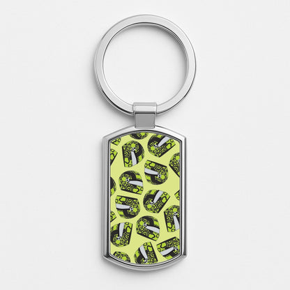 Lando Helmet Pattern Silver Keyring