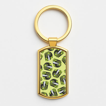 Lando Helmet Pattern Gold Keyring