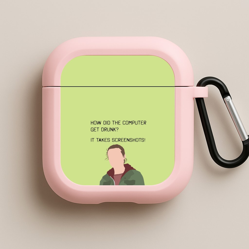 How Did The Computer Get Drunk? Pink AirPods Case