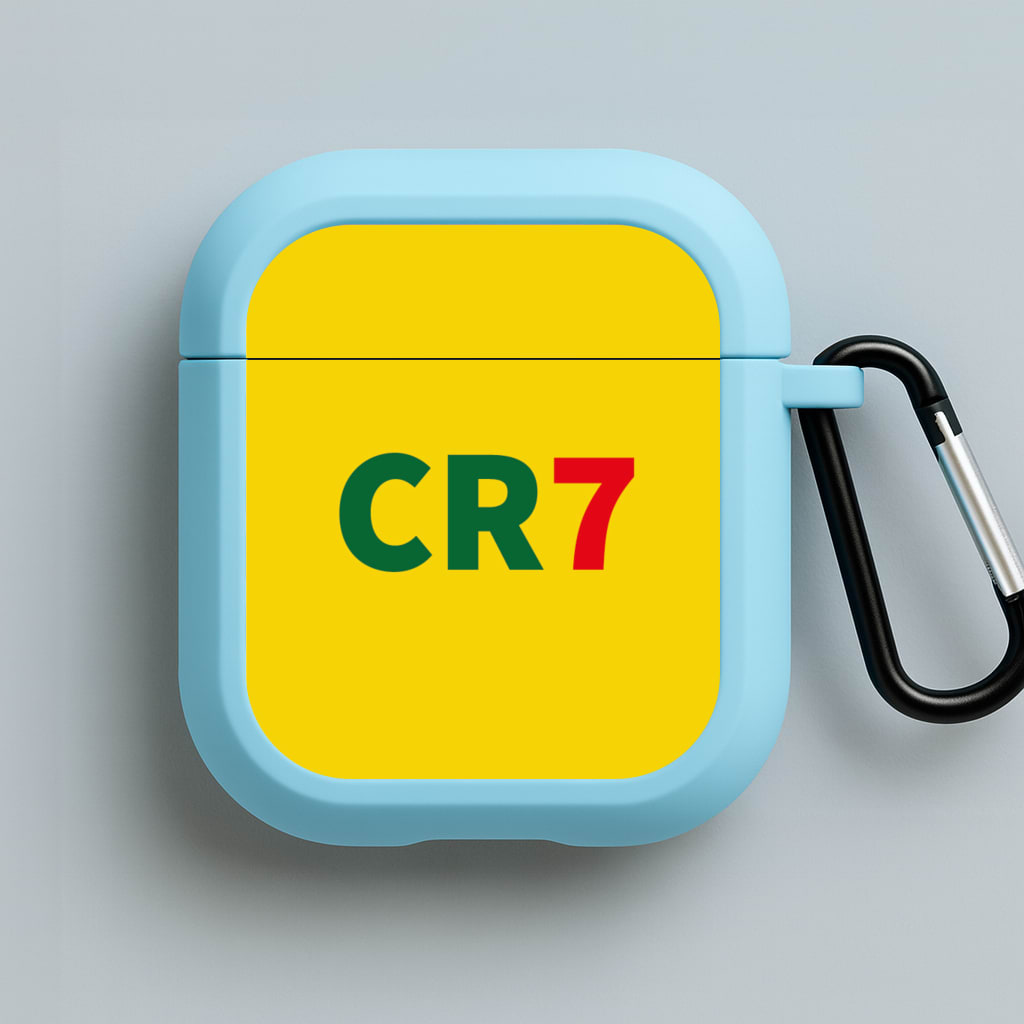 CR7 Logo - Ronaldo Blue AirPods Case