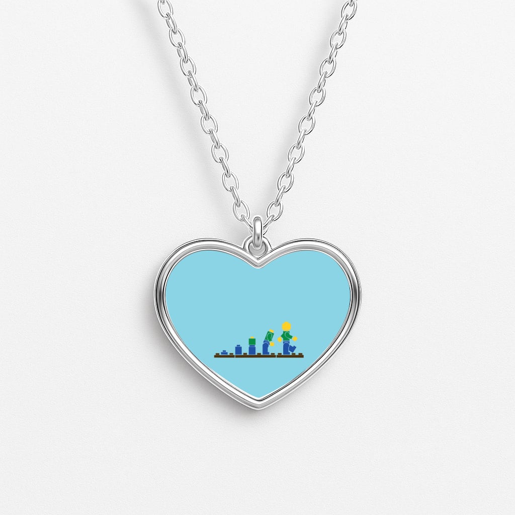 Building - Bricks Heart Necklace
