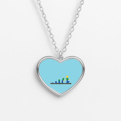 Building - Bricks Heart Necklace