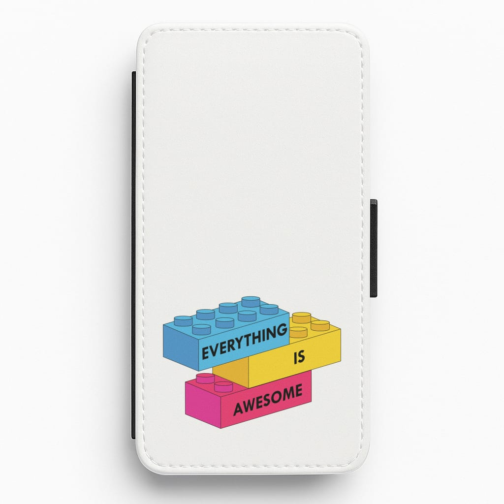 Everything Is Awesome Bricks Flip / Wallet Phone Case