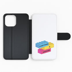 Everything Is Awesome Bricks Flip Phone Case