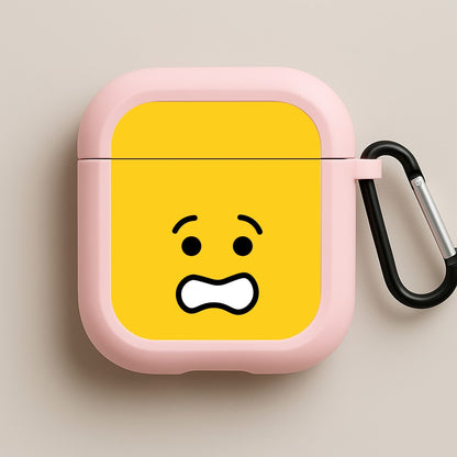 Brick Face Worried Pink AirPods Case