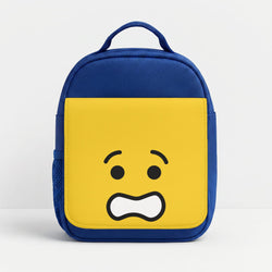 Brick Face Worried Lunchbox - Blue