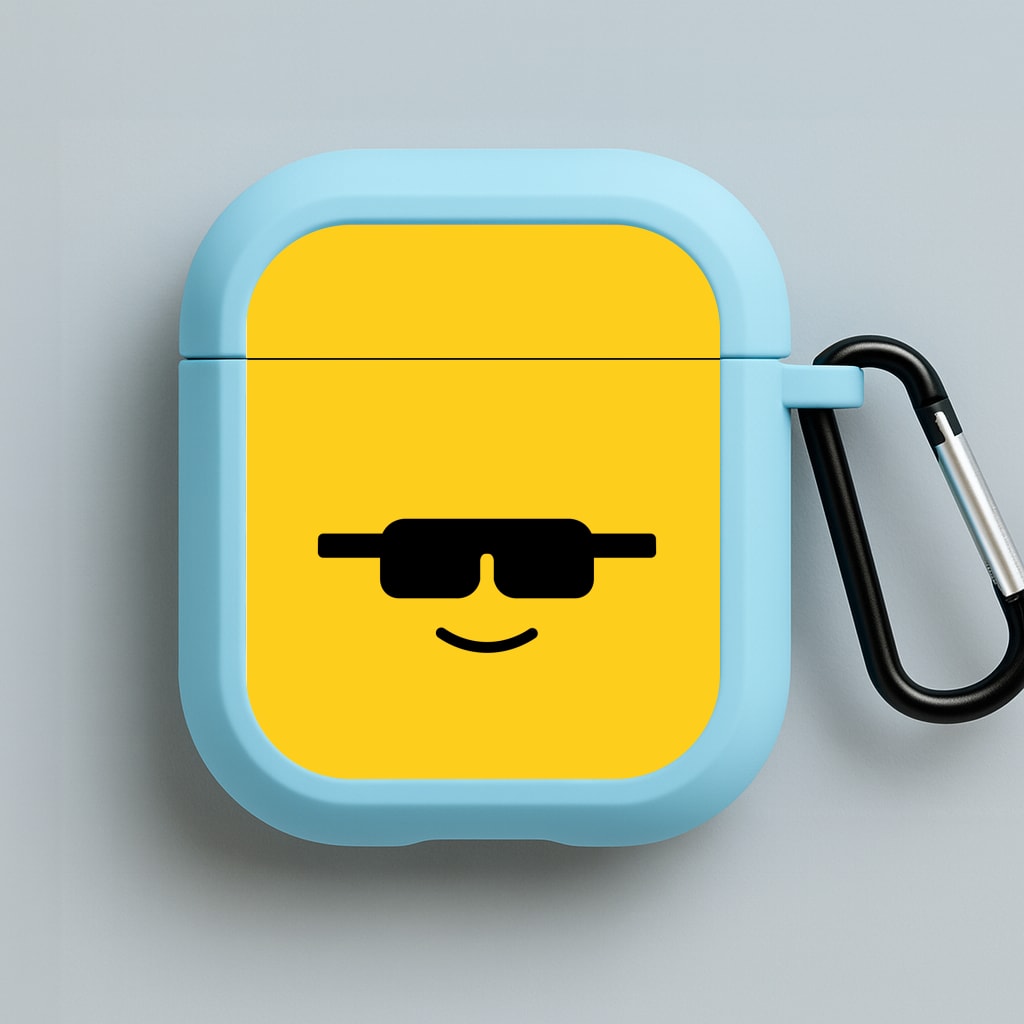 Brick Face Sunglasses Blue AirPods Case