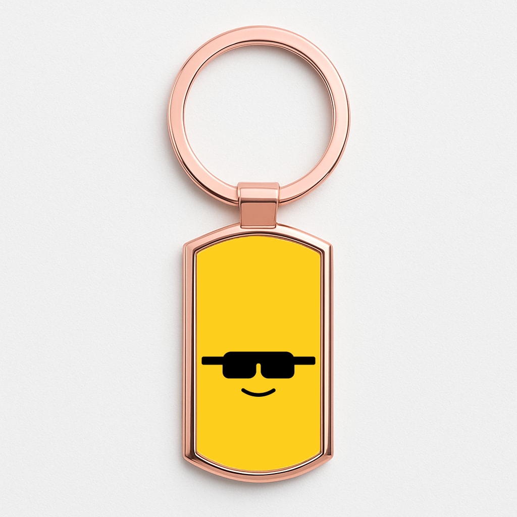 Brick Face Sunglasses Rose Gold Keyring
