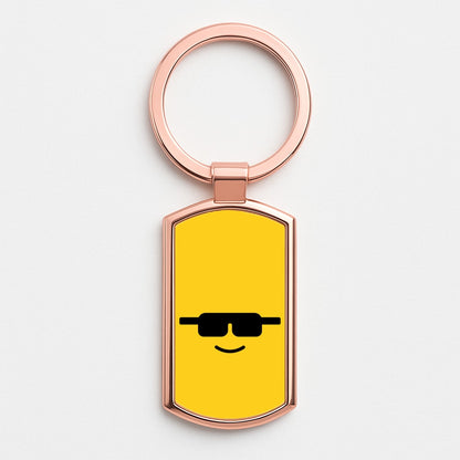 Brick Face Sunglasses Rose Gold Keyring