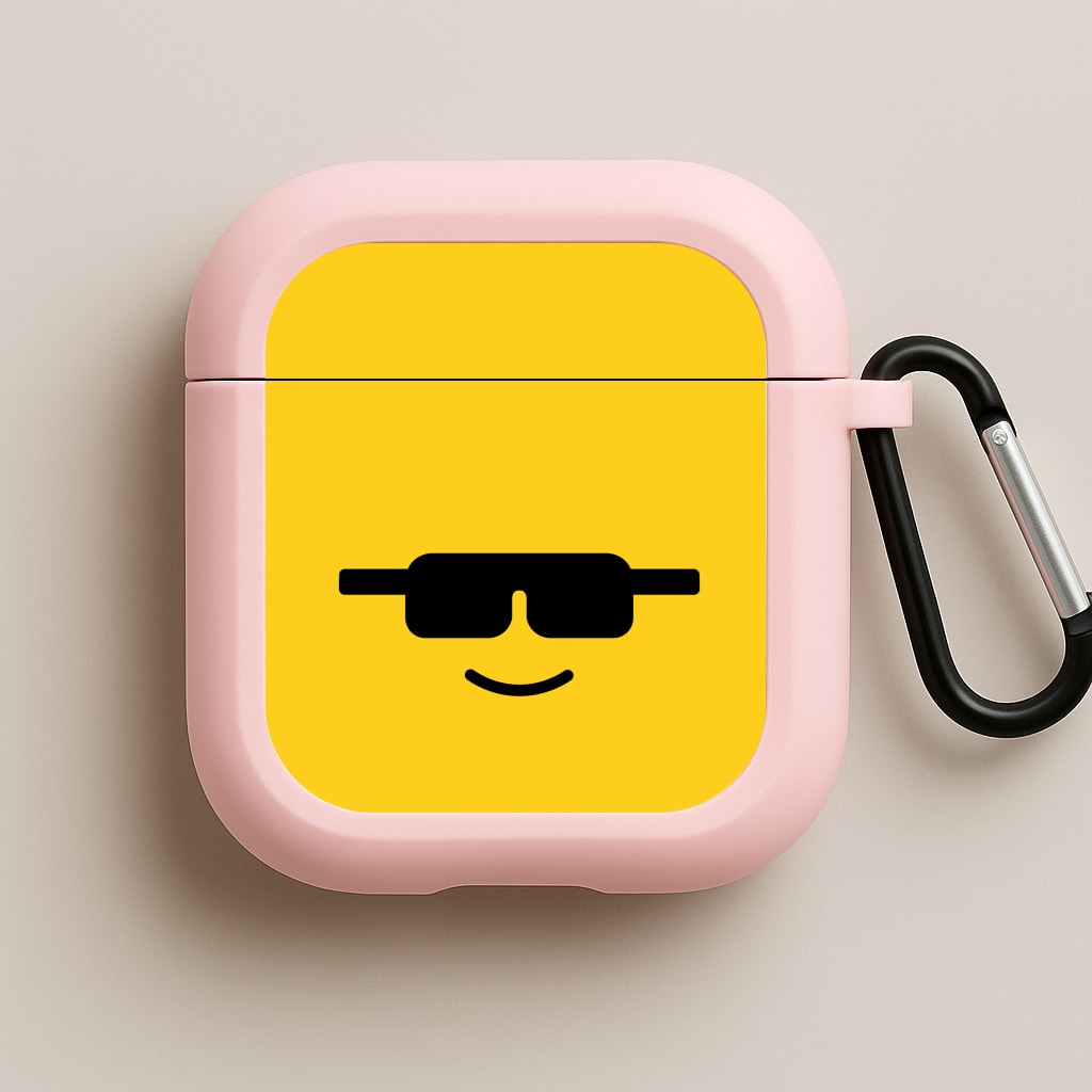 Brick Face Sunglasses Pink AirPods Case
