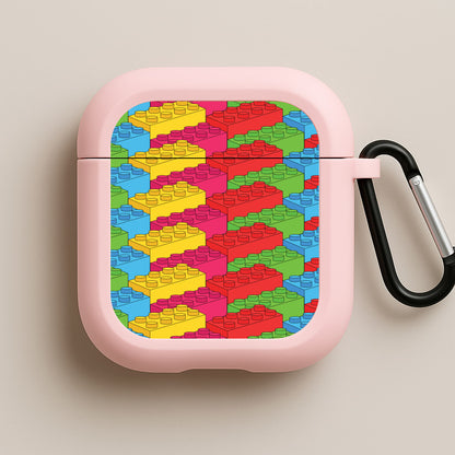 Bricks Isometric Pattern Pink AirPods Case
