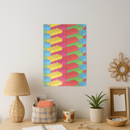 Bricks Isometric Pattern Art Print