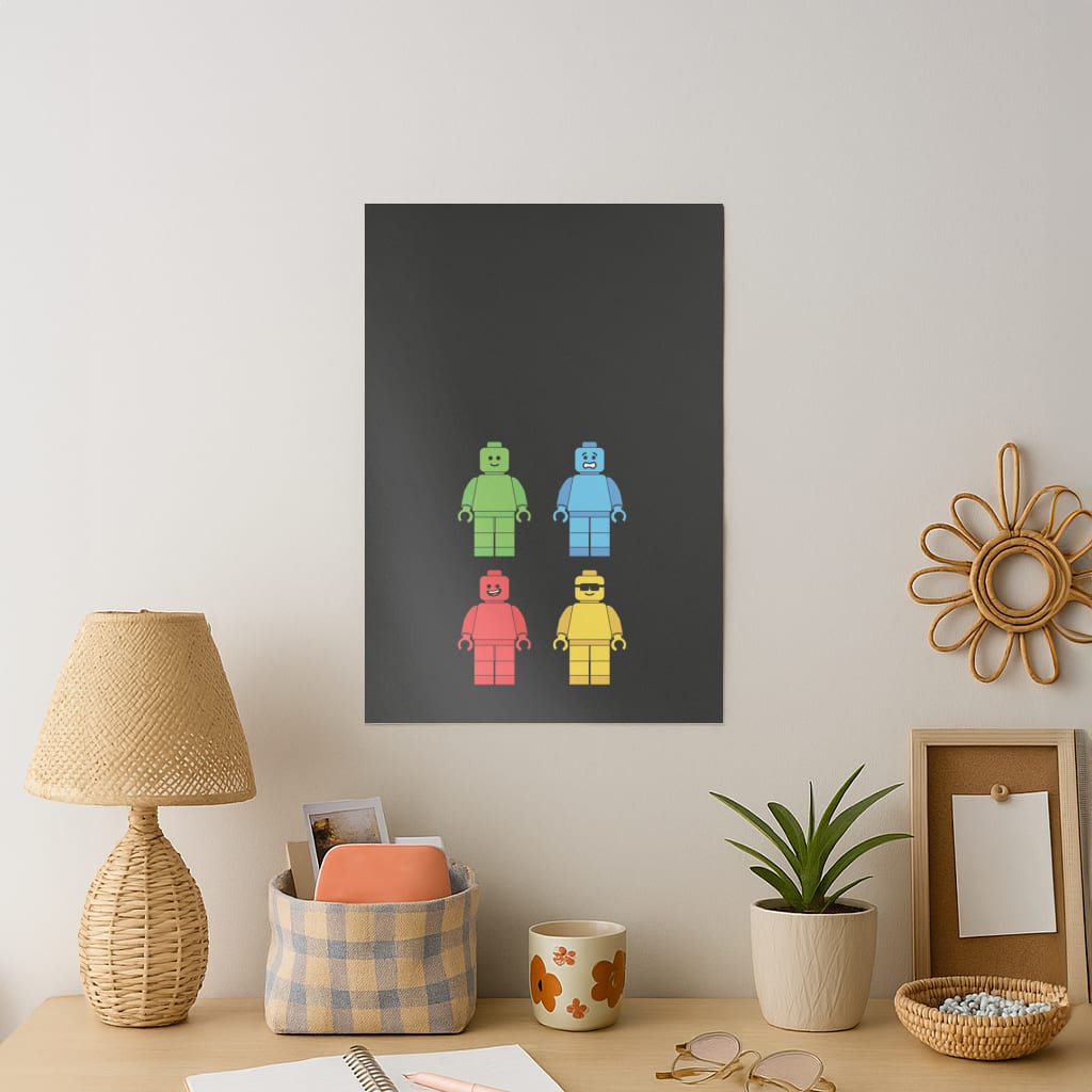 Bricks Figures Rainbow Art Print