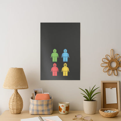 Bricks Figures Rainbow Art Print