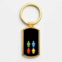 Bricks Figures Rainbow Gold Keyring