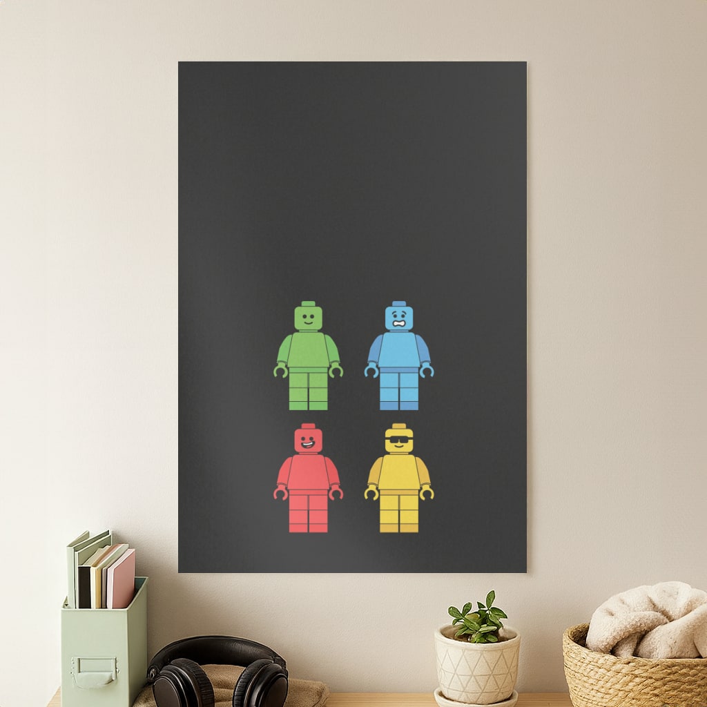 Bricks Figures Rainbow Poster