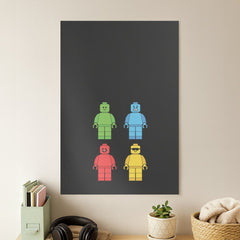 Bricks Figures Rainbow Poster