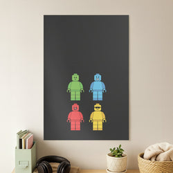 Bricks Figures Rainbow Poster