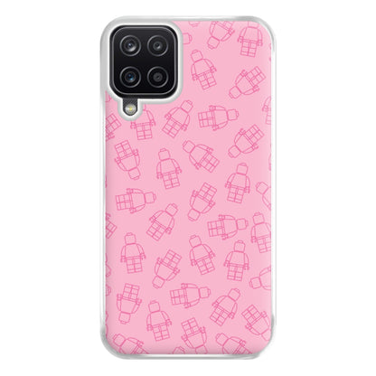 Bricks Figures Pattern Pink Phone Case for Galaxy A12