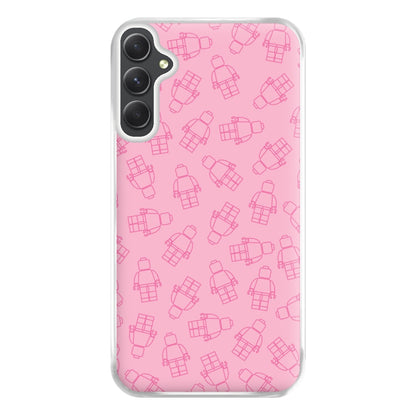 Bricks Figures Pattern Pink Phone Case for Galaxy A54