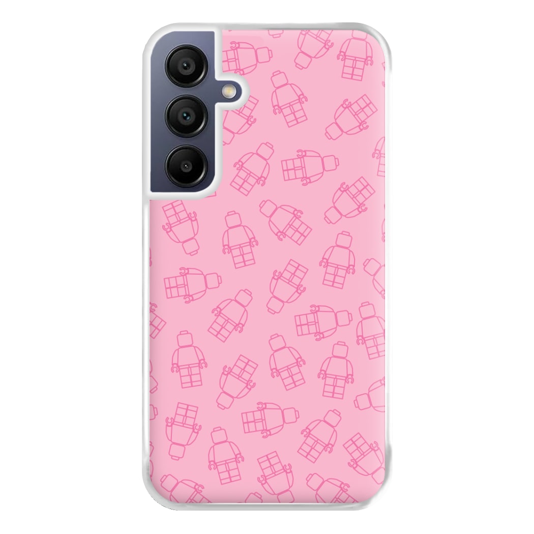 Bricks Figures Pattern Pink Phone Case for Galaxy A16