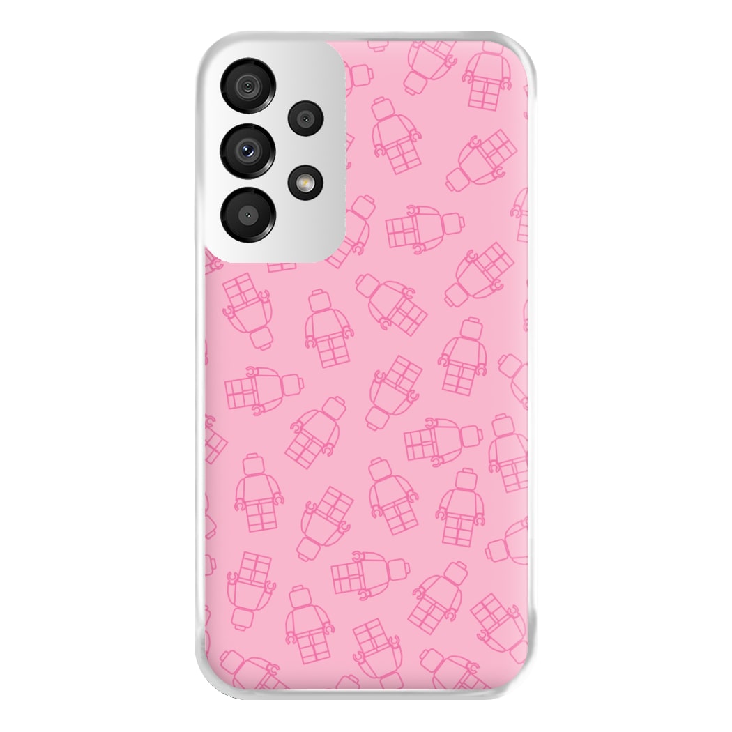 Bricks Figures Pattern Pink Phone Case for Galaxy A33