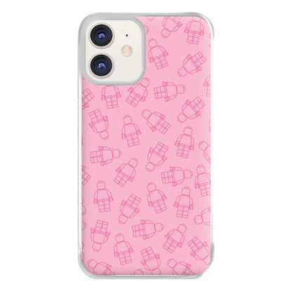 Bricks Figures Pattern Pink Phone Case for iPhone 11