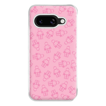 Bricks Figures Pattern Pink Phone Case for Google Pixel 8a