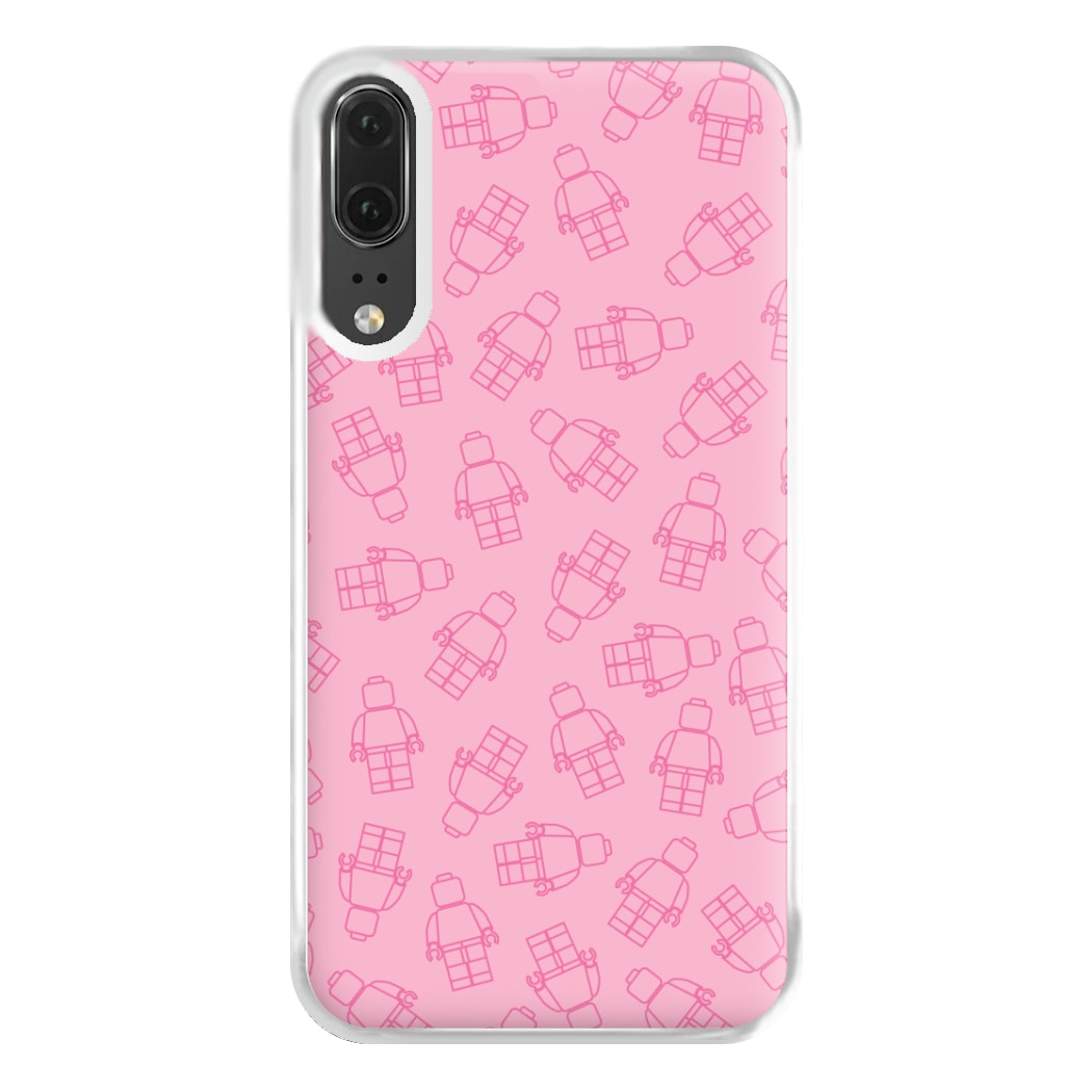 Bricks Figures Pattern Pink Phone Case for Huawei P20