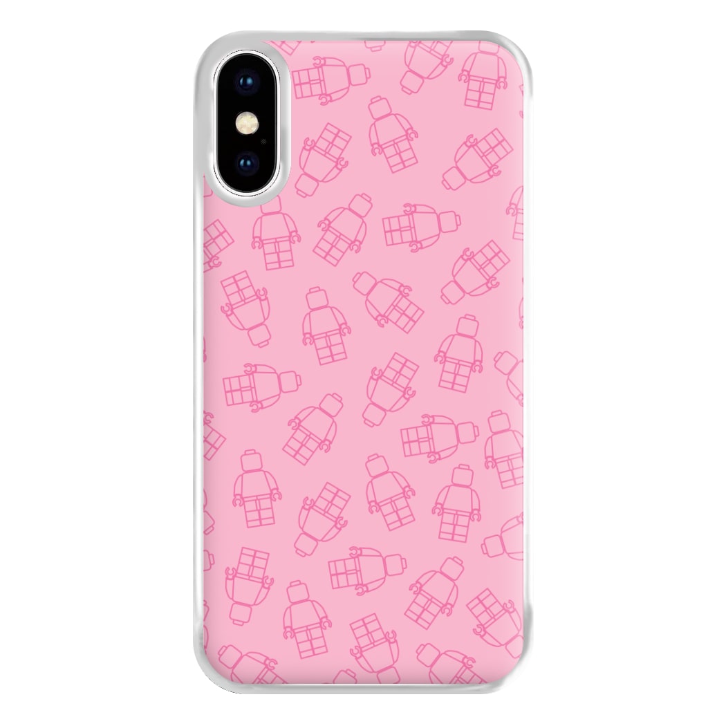 Bricks Figures Pattern Pink Phone Case for iPhone XS Max