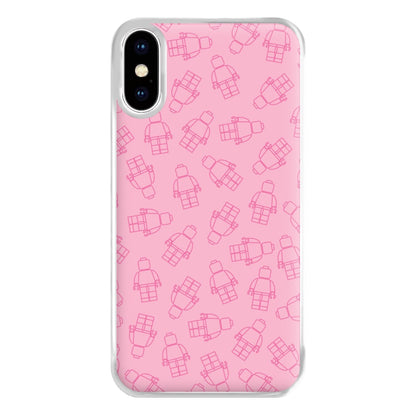 Bricks Figures Pattern Pink Phone Case for iPhone XS Max