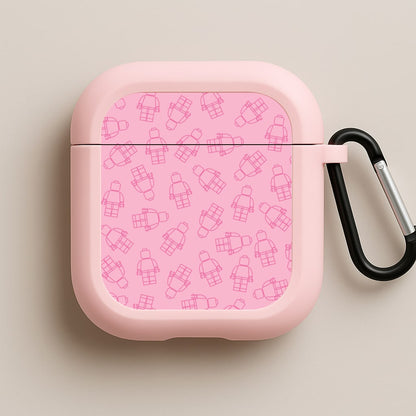 Bricks Figures Pattern Pink Pink AirPods Case