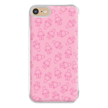 Bricks Figures Pattern Pink Phone Case for iPhone 6 / 7 / 8 / SE