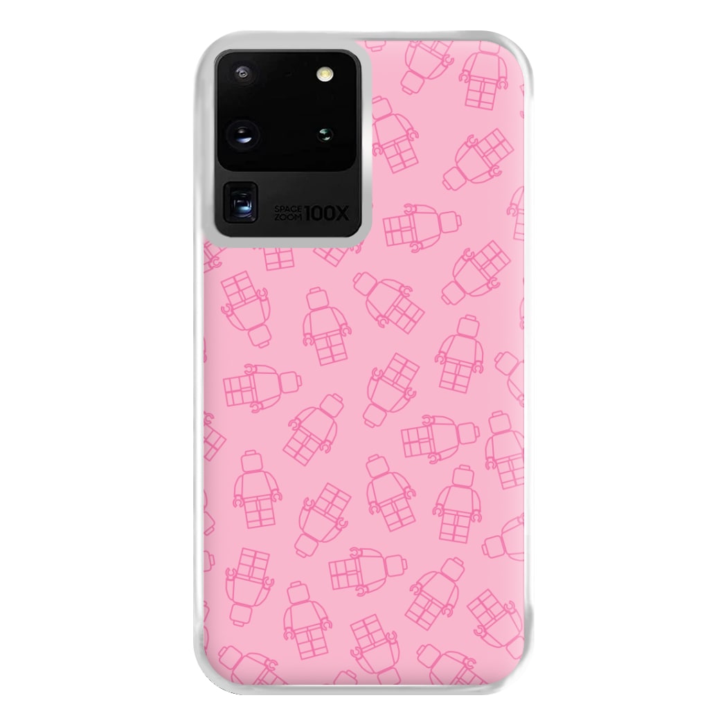 Bricks Figures Pattern Pink Phone Case for Galaxy S20 Ultra